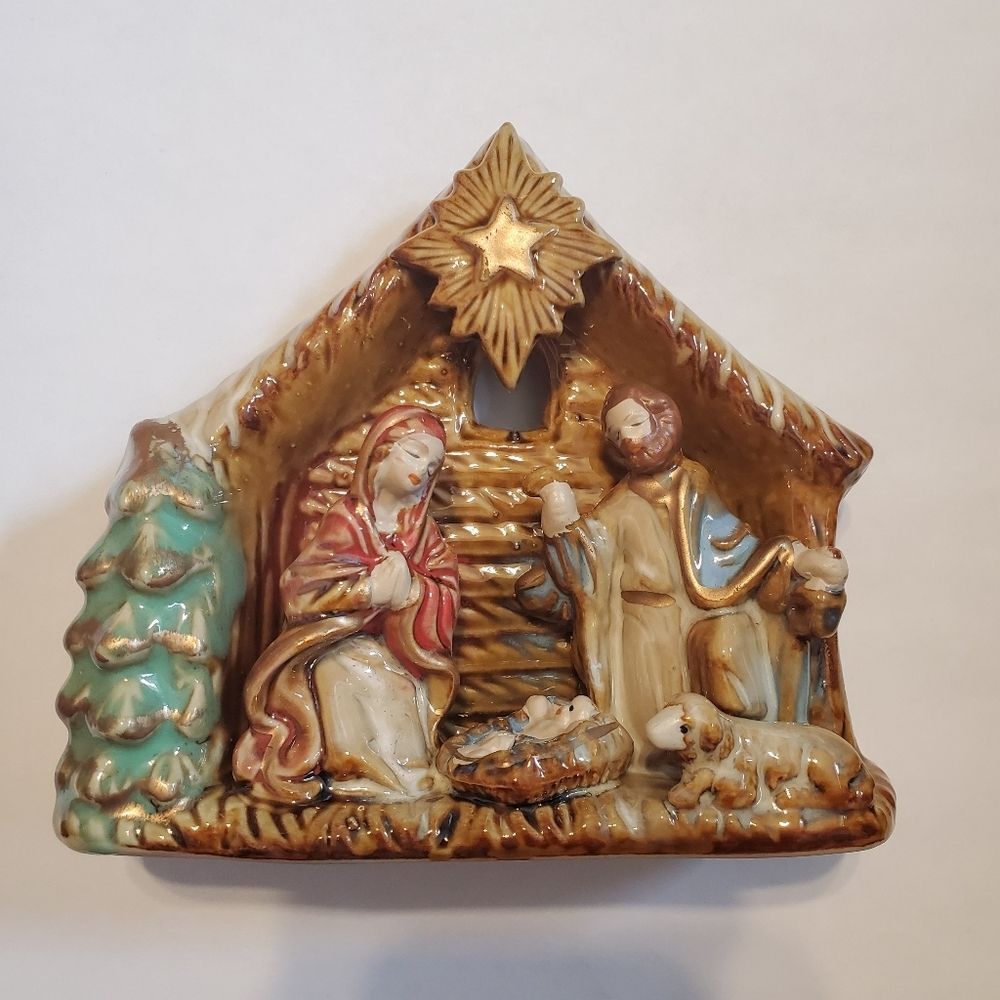 Ceramic Christmas nativity‎ scene religious holy decor